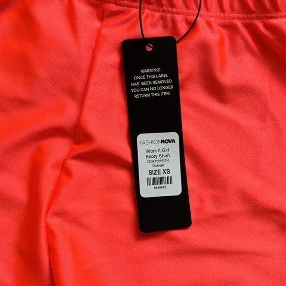 NWT Fashion Nova neon orange booty shorts - Picture 2 of 2